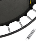 Trampoline with durable stainless steel extension springs with dual hook ends, 2 inch length, 0.35 inch outer diameter, reliable tension springs kit.