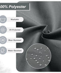 100% polyester fabric with water droplets on 10 By 10 Ft Outdoor Pergola With Retractable Shade Canopy Matte Aluminum Frame Four Roller Shade Curtains Grape Trellis For Patio Backyard Garden Or Deck Grey