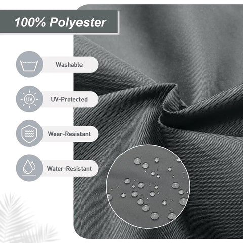 100% polyester fabric with water droplets on 10 By 10 Ft Outdoor Pergola With Retractable Shade Canopy Matte Aluminum Frame Four Roller Shade Curtains Grape Trellis For Patio Backyard Garden Or Deck Grey