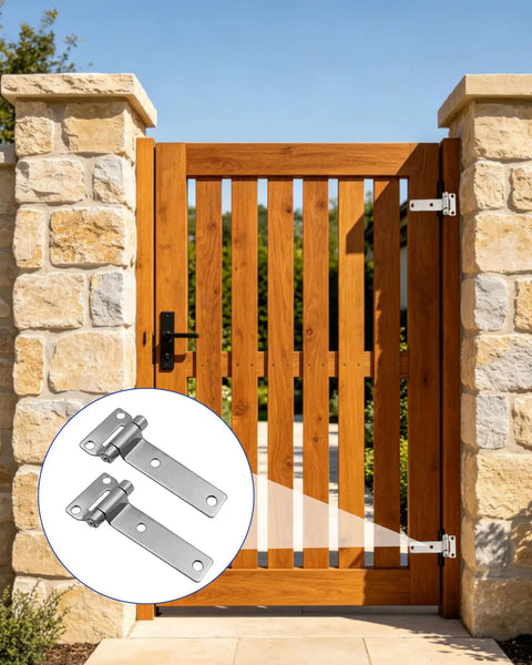 Heavy Duty Gate Hinges For Wood Fences And Shed Doors Hardware With Adjustable Fit Easy Screwdriver Install DIY Friendly