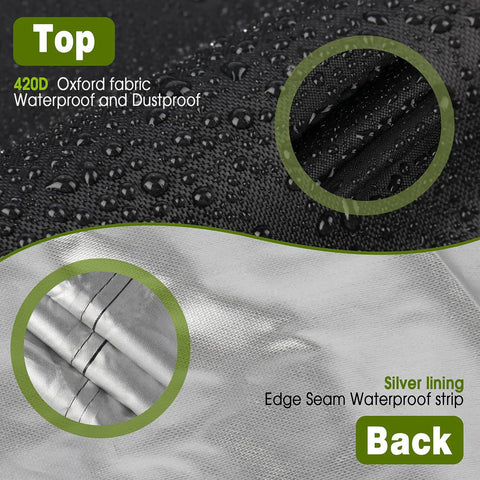 All Weather Outdoor Loveseat Cover For Patio Benches And Gliders Waterproof 420D Oxford Fabric close-up showing waterproof texture