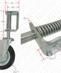 8 Inch Spring Loaded Gate Caster With 360 Degree Swivel Built To Last Heavy Duty 375 Lb Capacity, Solid Rubber Flat Free Wheel