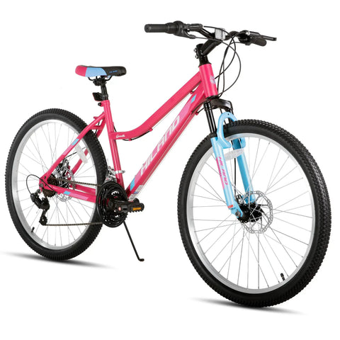 26 Inch Women's Mountain Bike With Step Through Frame Durable Carbon Steel Build 18 Speed Gearing Front Suspension Fork For Smooth Rides All Terrain
