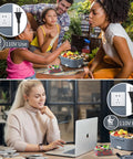 Outdoor and office use of Electric Lunch Box For Adults, Fast 80W Heats Up Meals, 1.5L Portable Food Warmer, 110V Power, White
