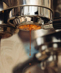 Flat 54mm Espresso Shower Screen Upgrade Kit For Barista Express BES860XL, boosts crema and flavor, mirror finish, in use