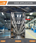 Top Shelf 2 Foot Led Linear High Bay Shop Lights With Smart Motion Sensor in garage, warehouse and factory settings.