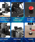 3 Axis Cnc Router Engraver Badly Crushing Wood And Acrylic Projects Delivers Slick Precision With A Roomy 430X390Mm Bed Rock Solid 500W Spindle And Zero Headache Touch Control Interface showing detailed components.