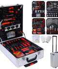 Complete 899 Piece Home Repair Tool Set With Rolling 4 Drawer Toolbox Case In Silver Finish Pro Grade Hand Tools visible