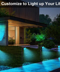 Lit Smart Outdoor Spotlight Kit 4 Pack 12V Low Voltage Landscape Lights With App Control Dimmable Warm White And 16M RGB