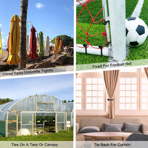 Six Inch Ball Bungee Cords Pack Of One Hundred Heavy Duty Tarp Tie Down Balls used for various outdoor and indoor applications