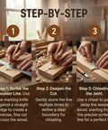 Step-by-step use of Top Shelf 2 Pack High Carbon Steel Woodworking Marking Knife for precise woodworking techniques.