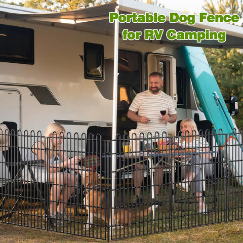 Easy Up No Dig Decorative Garden Fence Panels With Gate For Yard 24 Inch High By 20 Feet Long Metal Portable Animal Barrier