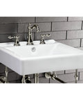 American Classic Widespread Lavatory Faucet In Naples Bronze, 5-5/16 Inch Spout Reach, Deck Mount in bathroom setting