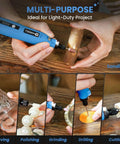 HARDELL cordless rotary tool in blue with 69 accessories for engraving, sanding, polishing, carving and cutting.