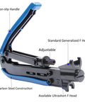Coax Cable Crimping And Stripping Kit For RG6 RG59 RG11 Coaxial Cables with anti-slip handle and adjustable stripping blade