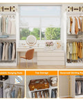 Big Time Modular Closet System With Hella Roomy Hanging Space And Solid Wood Build For Custom Walk In Setup showing organized clothes and storage.