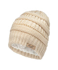 Satin Lined Beanie For Curly Hair Women Cozy Cable Knit Winter Hat With Frizz Free Moisture Retaining Satin Interior