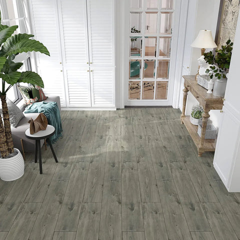Peel And Stick Waterproof Floor Tiles In Blue Reclaimed Wood Look Vinyl Plank Flooring 6 By 36 Inch Planks DIY Friendly 36 Pack