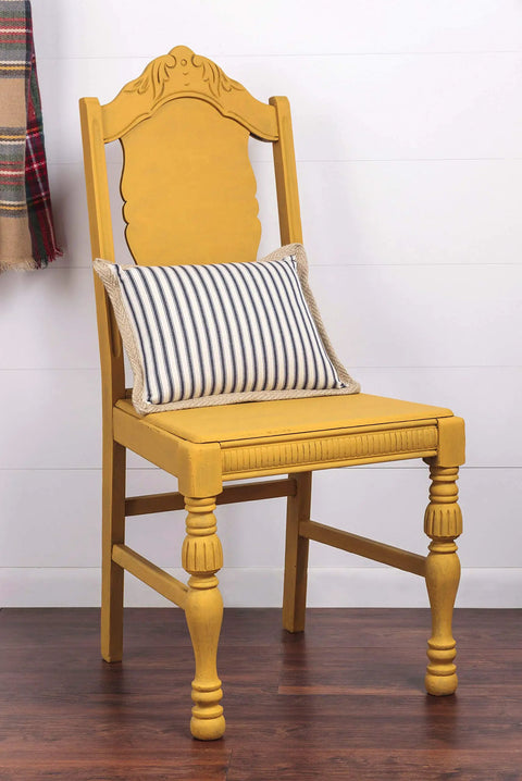 Wooden chair with Venetian Yellow Milk Paint Finish For Decor And Furniture With A Slick Matte Brushed Look Minimal Prep No Primers Required Easy Clean Up Water Based And Safe To Use Quart Size