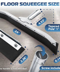 Curved Floor Squeegee 24 Inch With Rubber Blade For Garage Use, Delivers Quick Water And Debris Removal Toward Drains