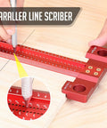 Pro Grade Woodworking Scriber T-Square Ruler 12in With Thoughtful Support Lips for Stable Squaring, layout on wood surface