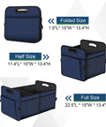Image showing 72L Large Car Trunk Organizer With Waterproof Collapsible Design And 11 Pockets, displaying folded, half, and full sizes.