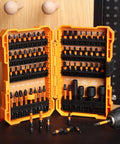 63-Piece Impact Driver Bit Set With S2 Steel, Color-Coded Torx Bits, Magnetizer And Magnetic Bit Holder in open case