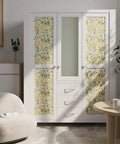 Wardrobe with Lemon Peel And Stick Floral Wallpaper Dope Fresh Citrus Leaf Prints Removable Self Adhesive Vinyl 17.7 By 118 Inches