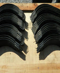 Beefed Up Replacement Tines Full Set For FM1700 67 Inch Tiller Rotocultivator 36 Pieces shown on wooden surface