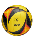 AVP OPTX Game Volleyball Official Size Yellow Black For Beach Play, durable construction, enhanced grip, vivid design.