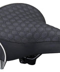 Casual Cruising Retro Styled Springer Bike Seat With Quilted Soft Padding For Ultra Cozy Upright Riding Replacement Saddle Black