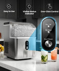 Solid Countertop Nugget Ice Maker Goes Hard On Rapid Cooling Spits Out Hella Chewable Pebble Chunks Quickly Generates Thirty Five Pounds Daily For Any Setup with control panel and ice.
