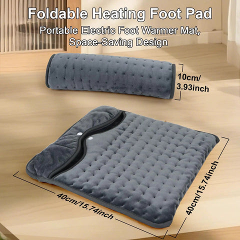 Double Layer Electric Heated Foot Warmer Quick Heat Up And Keeps Feet Cozy And Toasty 16 By 16 Inches