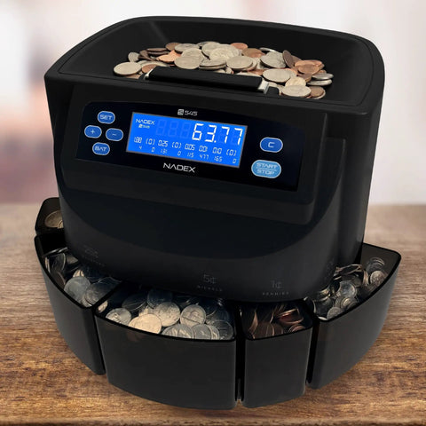 Smart S545 Pro Coin Counter Sorter And Wrapper For Busy Cash Joints With Fast 300 Coins Per Minute Rate Includes 48 Black Wrappers