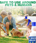 2 Pack 16 Oz Bee And Wasp Spray With Natural Peppermint Oil For Outdoor Use Kills Yellow Jackets Hornets Carpenter Bees Safe For Your Yard And Garden Insect Repellent Easy To Use being sprayed near family and dog in yard