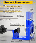 Pocket Hole Jig Kit For 15 Degree Angled Holes All Metal Woodworking Drill Guide For Precise Dowel Joints Aluminum Alloy Construction