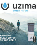 Gravity Fed Camping Water Filter System For Backpacking Survival And Glamping Portable Purification Gear in scenic outdoor setting
