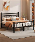 Top Tier Full Bed Frame With Sleek Headboard And Zero Groan Steel Base For Dreamy Nights No Sweat Assembly Low Profile Platform Skips Box Spring in modern bedroom design.