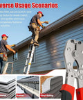 Locking Punch Notcher For Sheet Metal With Three Eighths Inch Wide Throat Gutter Crimping Tool demonstration on roof