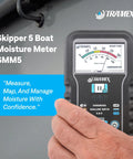 Skipper 5 Boat Moisture Meter SMM5 handheld analog gauge for GRP hull moisture checks, shown in use