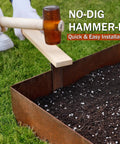 Installing Pre Rusted Cor Ten Steel Landscape Edging Kit With No Dig Hammer In Lawn Border Heavy Duty Metal Edging Panels