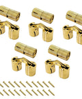 Hidden Brass Barrel Cabinet Hinges Set 10 Pack 0.4 Inch 10mm Concealed 180 Degree Opening Includes 20 Screws Easy Install