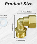 Solid Brass 90 Degree Elbow Connector One-Half Inch Male To One-Half Inch Female With Washer Swivel Fit For Water Lines No Leaks Easy Hand-Tight Seal Durable Well-Made Brass Fittings Built To Withstand Continuous Use, brass elbow with washer