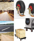 Top Shelf Hella Solid Eight Inch Swivel Caster Plates With Secure Wheel Brakes for furniture movement across various surfaces.
