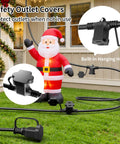 Heavy Duty 25 Ft Outdoor Extension Cord Built Like A Beast With Three Evenly Spaced Weatherproof Outlets, showing safety outlet covers.