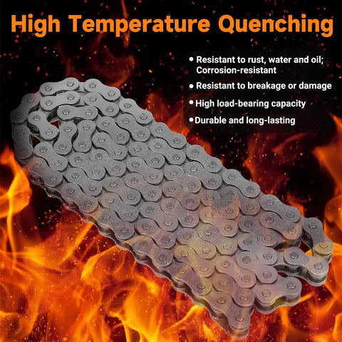 415 Chain 110L Links Beefed Up Heavy Duty Dirt Bike Chain for 2 Stroke Engines 49cc 60cc 66cc 80cc with flames
