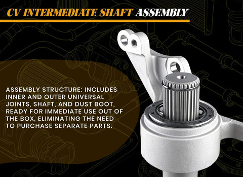 Honda Odyssey Pilot CV Intermediate Shaft Replacement 2005 2006 2007 Easy Install Be Ready to Roll Replaces 44500SJKJ00 axle shaft assembly
