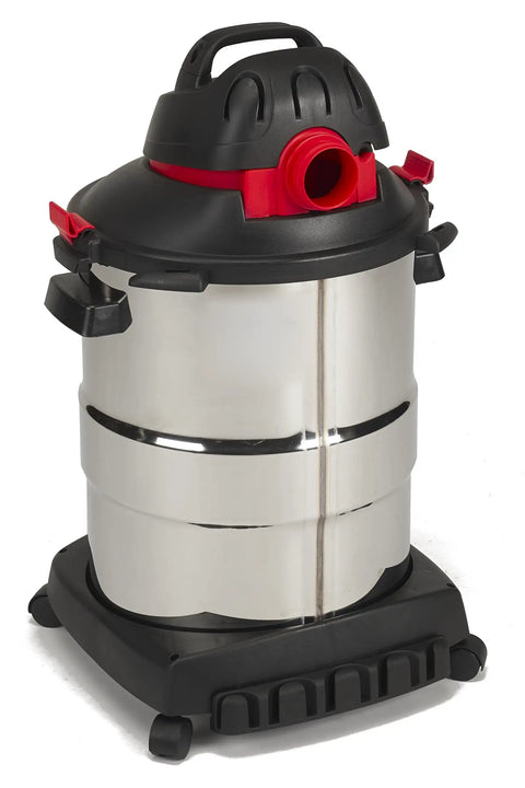 12 Gallon Stainless Steel Wet Dry Vacuum With 5.5 Peak HP Power for garage, workshop and basement cleanup, built tough with SVX2 motor