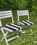 Outdoor Chair Cushions Set Of 2 17 By 16 Inch With Ties Water Resistant All Weather U Shape Seat Pads For Patio Garden Balcony Indoors Or Outdoors Fade Resistant Black Stripe