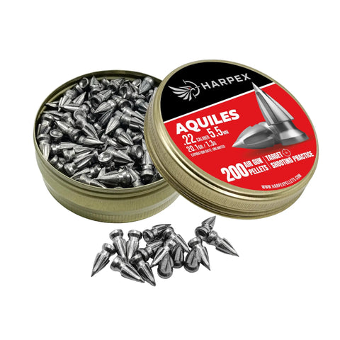 Tin of 22 Caliber Airgun Pellets Twenty Point One Grain Pointed Arrow Head Design High Penetration Lead Pellets For Target Shooting